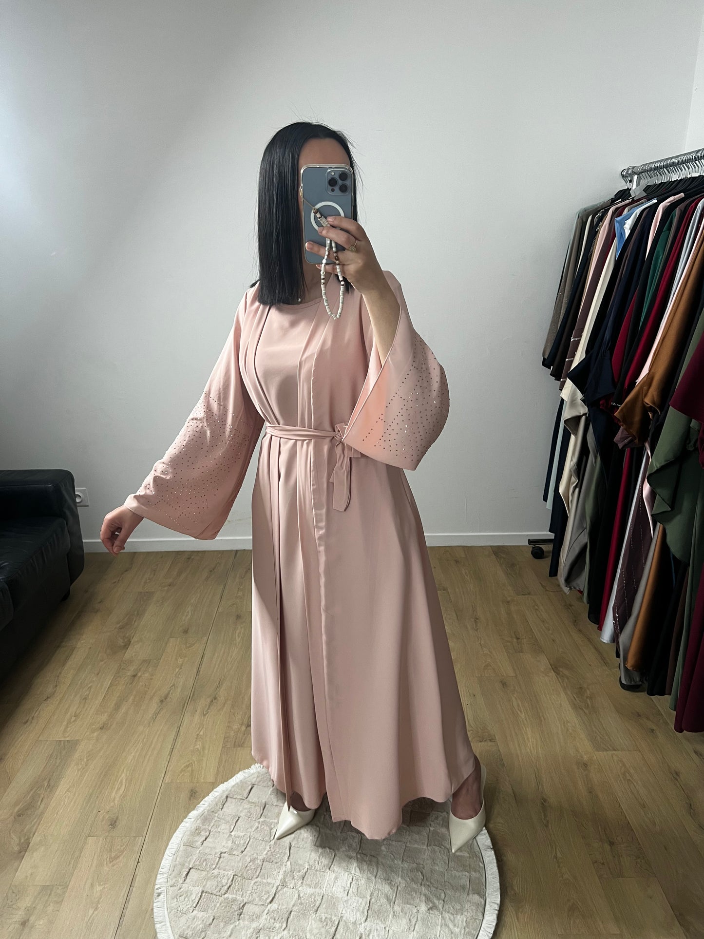 Ensemble Deux Pièces Robe et Kimono En Soie de Médine