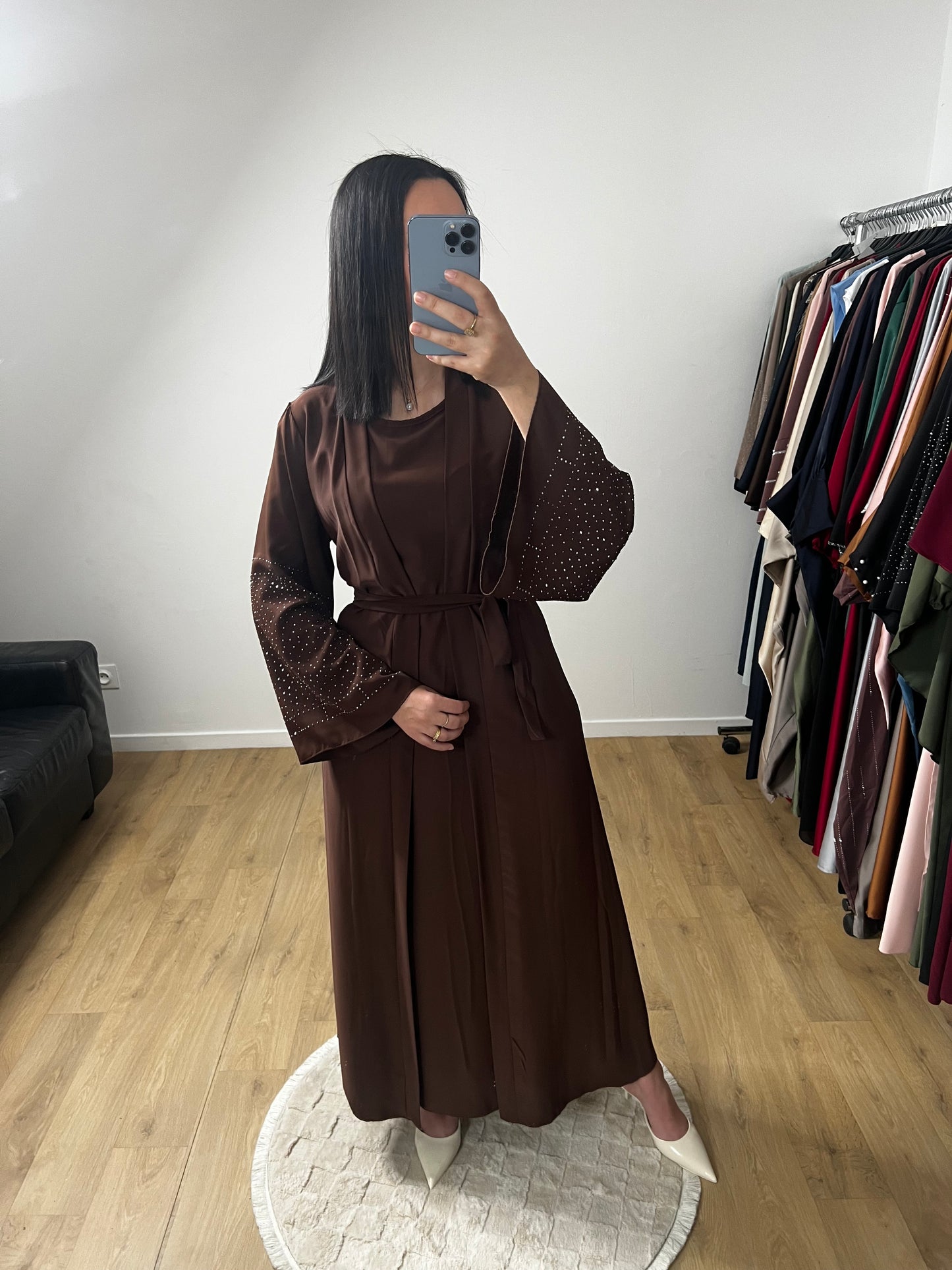 Ensemble Deux Pièces Robe et Kimono En Soie de Médine