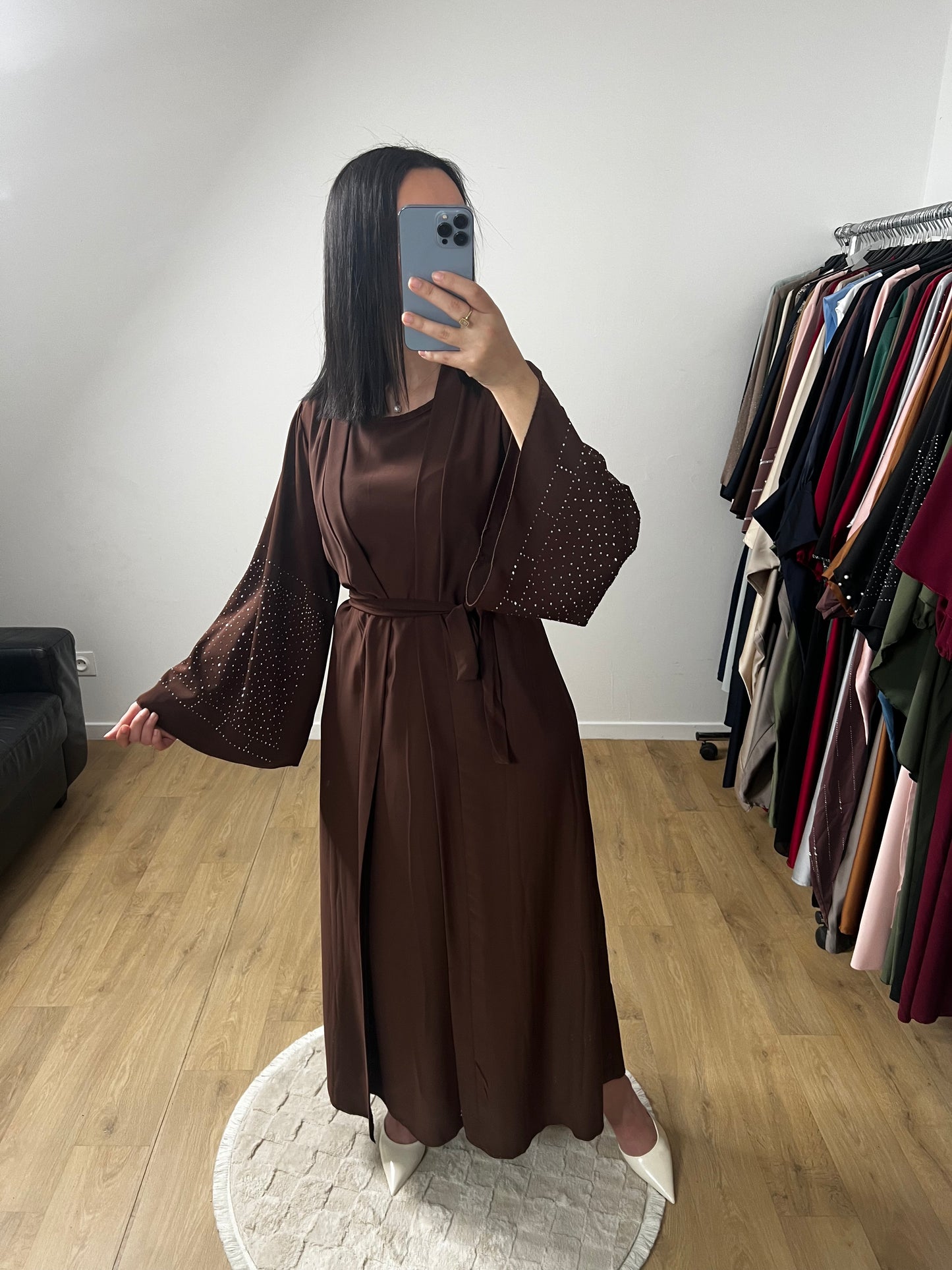 Ensemble Deux Pièces Robe et Kimono En Soie de Médine