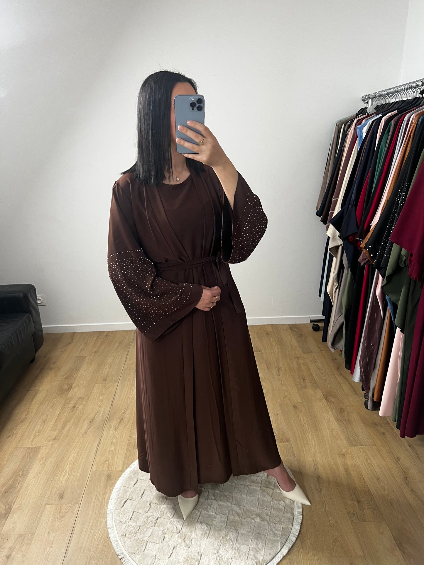 Ensemble Deux Pièces Robe et Kimono En Soie de Médine