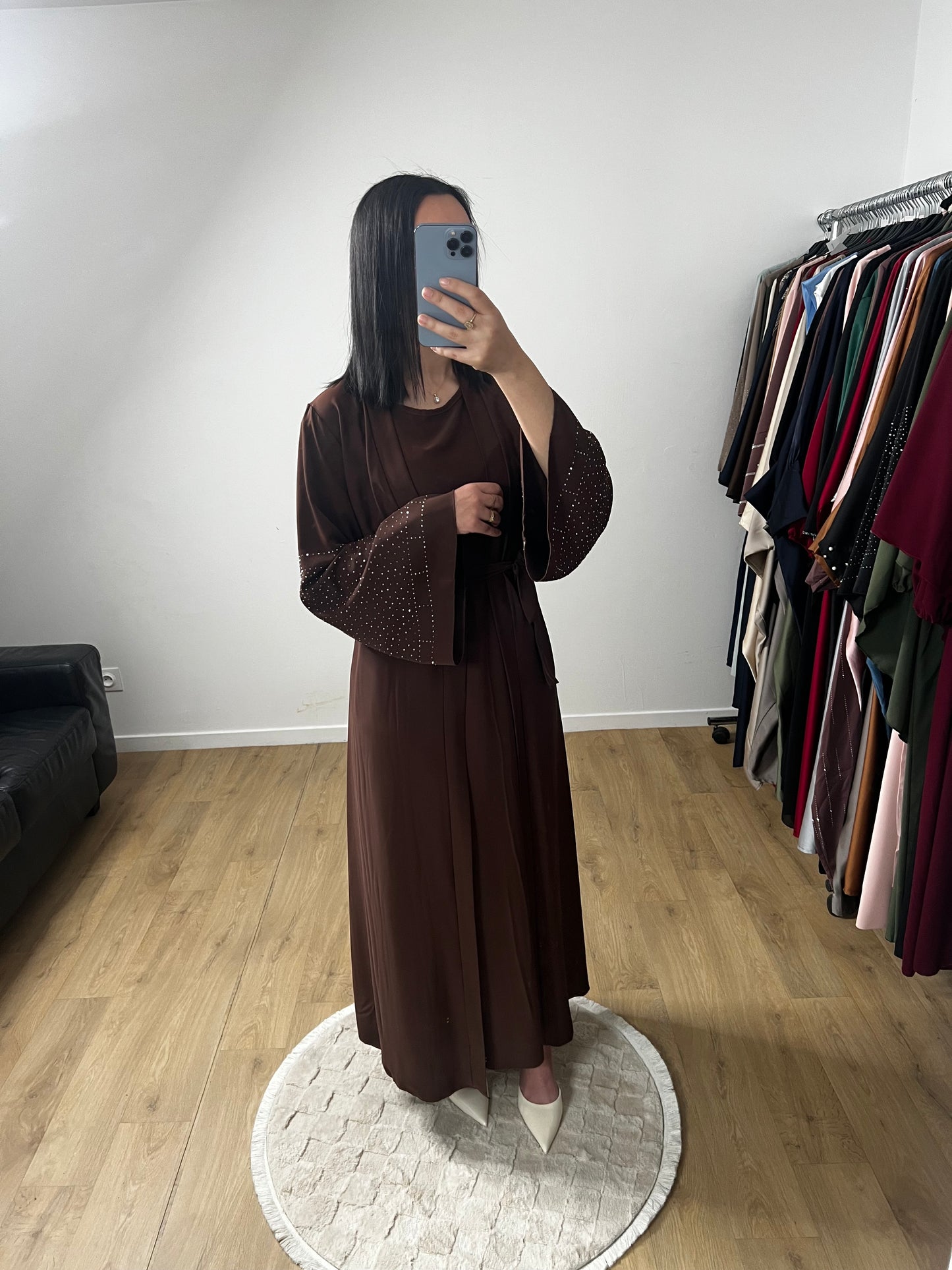 Ensemble Deux Pièces Robe et Kimono En Soie de Médine