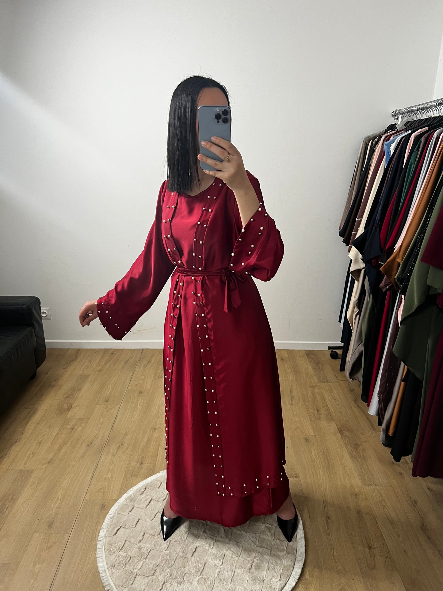 Ensemble Deux Pièces Robe et Kimono En Satin