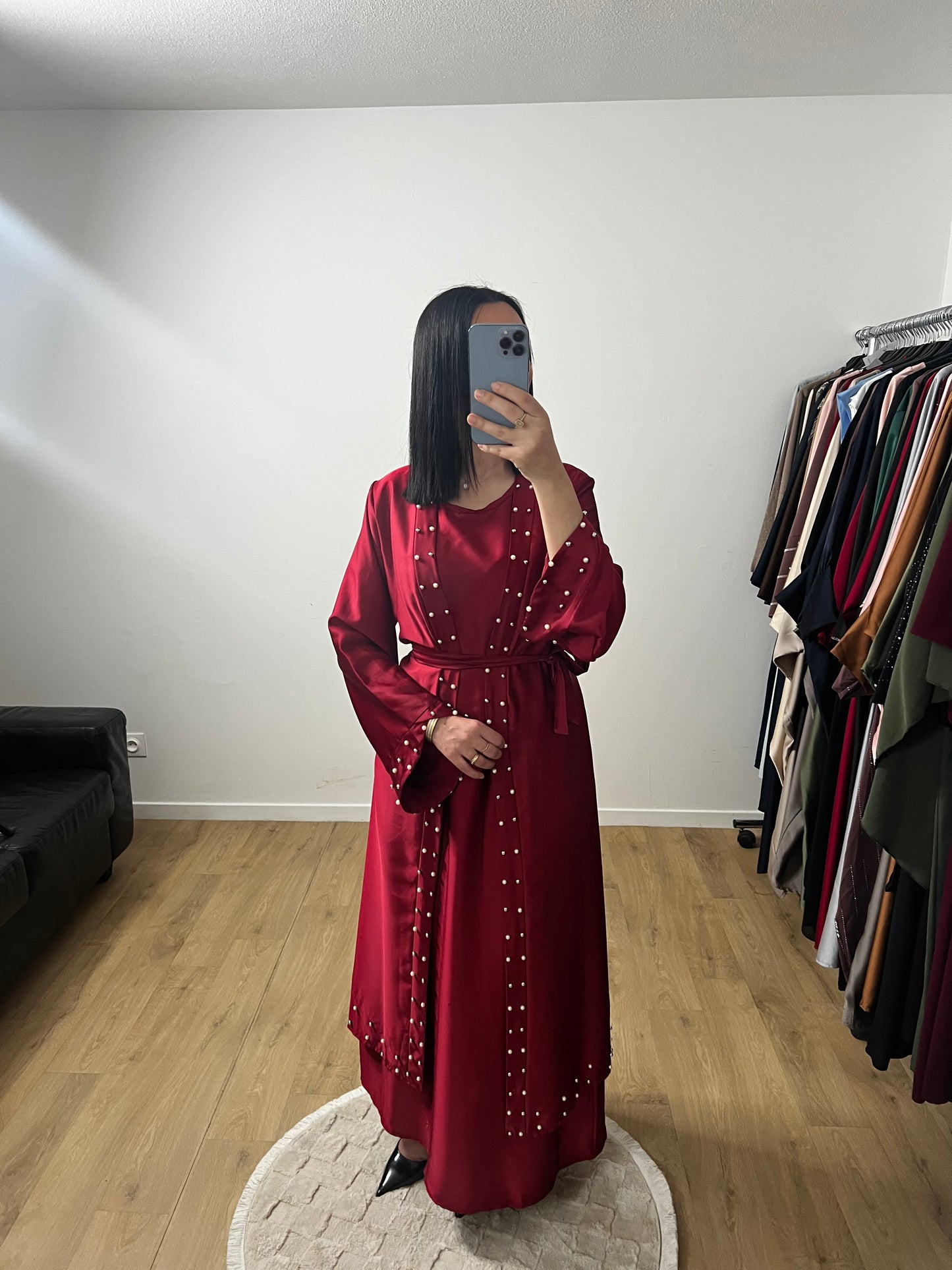 Ensemble Deux Pièces Robe et Kimono En Satin