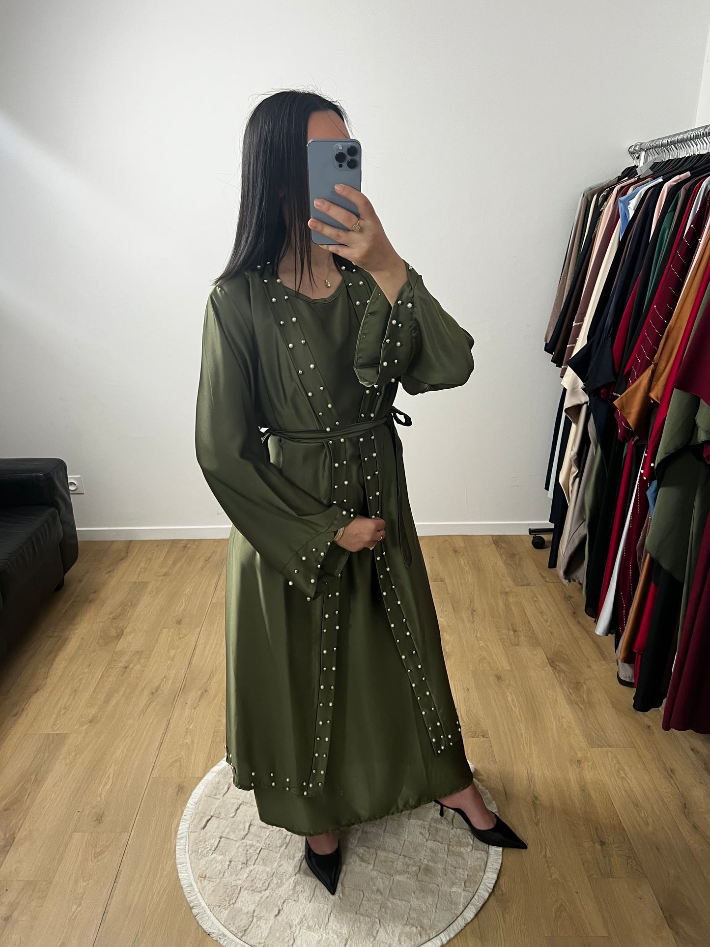 Ensemble Deux Pièces Robe et Kimono En Satin
