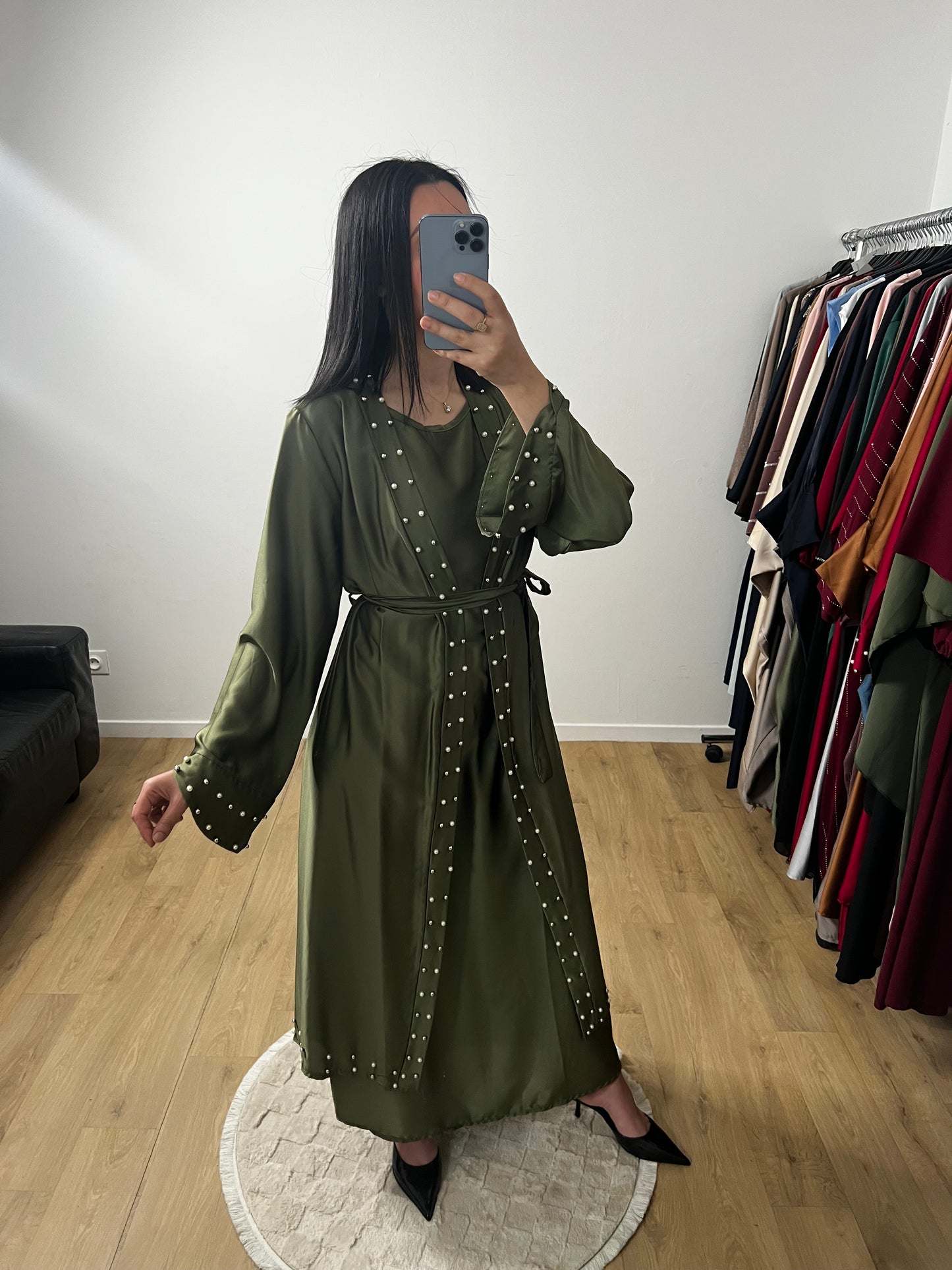 Ensemble Deux Pièces Robe et Kimono En Satin