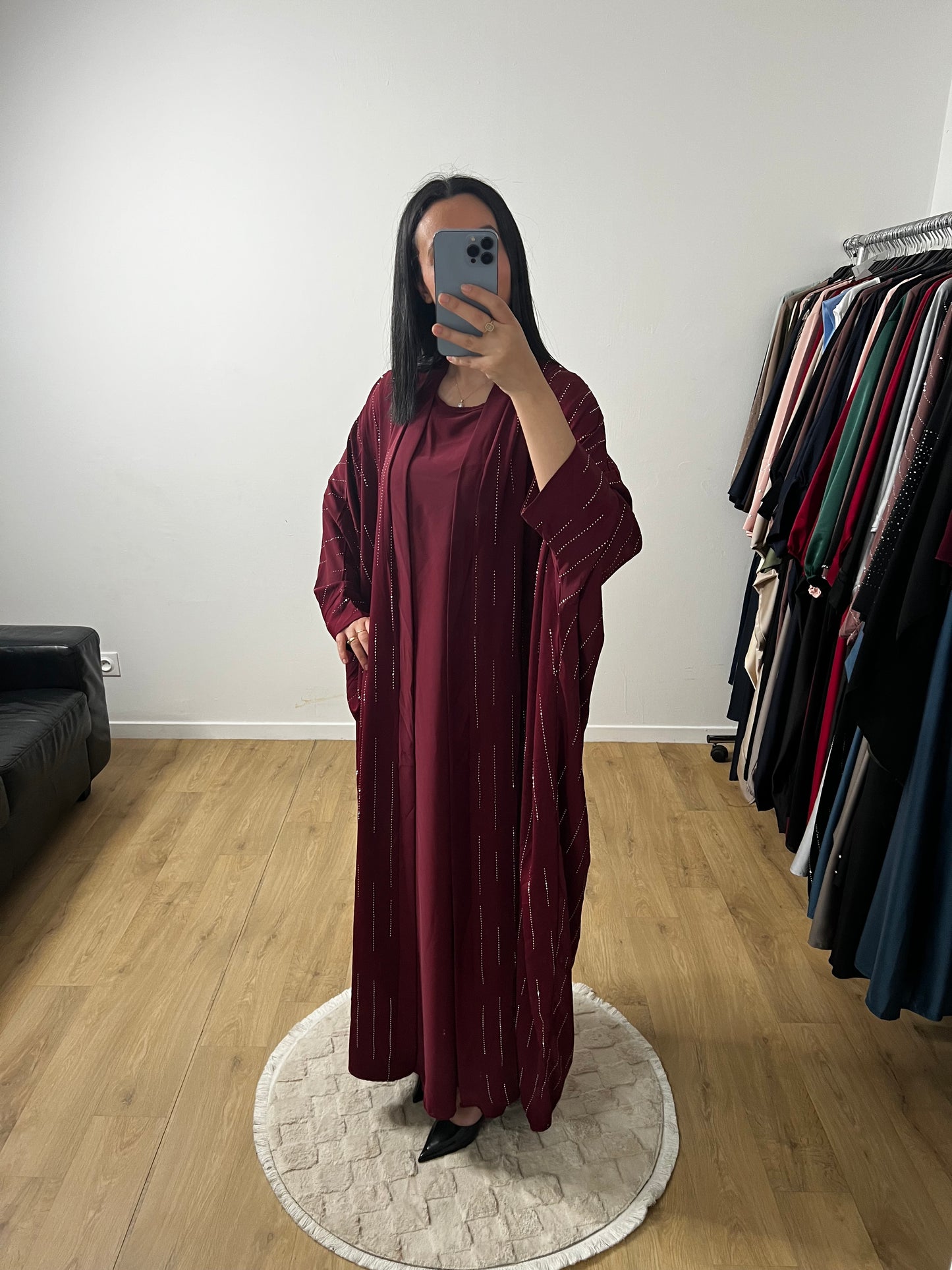 Deux Pièces Robe et Kimono "Chauve Souris" En Satin