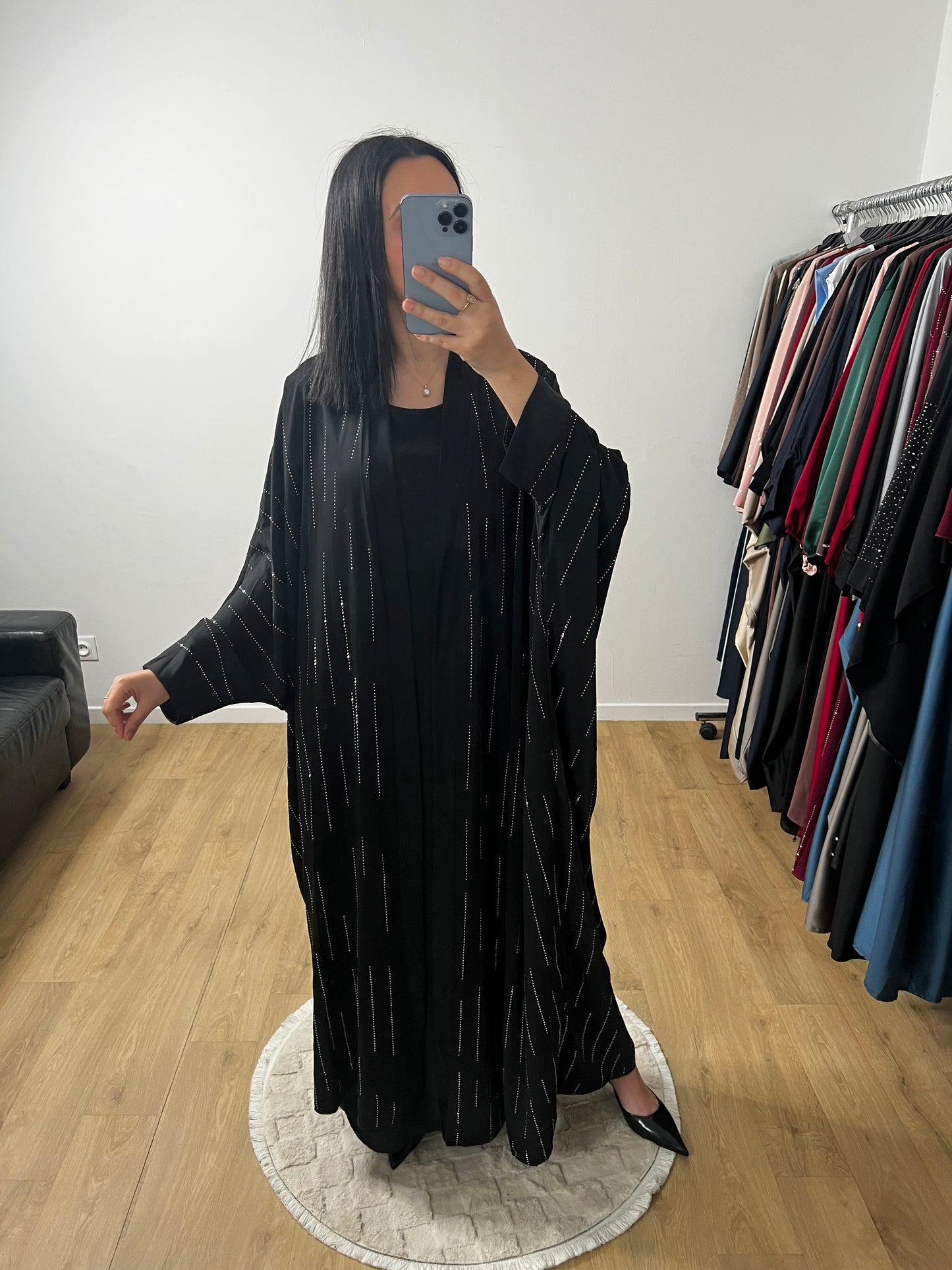 Deux Pièces Robe et Kimono "Chauve Souris" En Satin