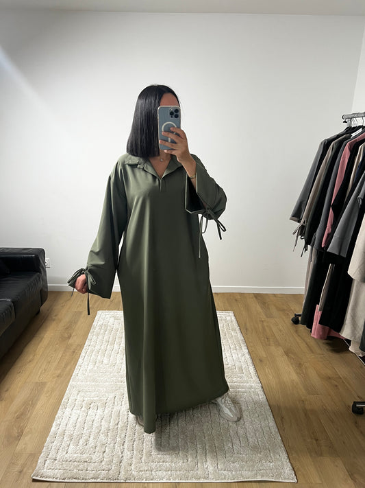 Longue Robe Col Chemise Oversize