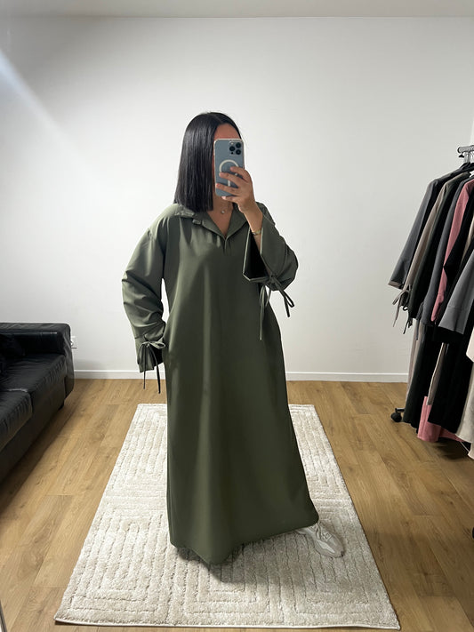 Longue Robe Col Chemise Oversize