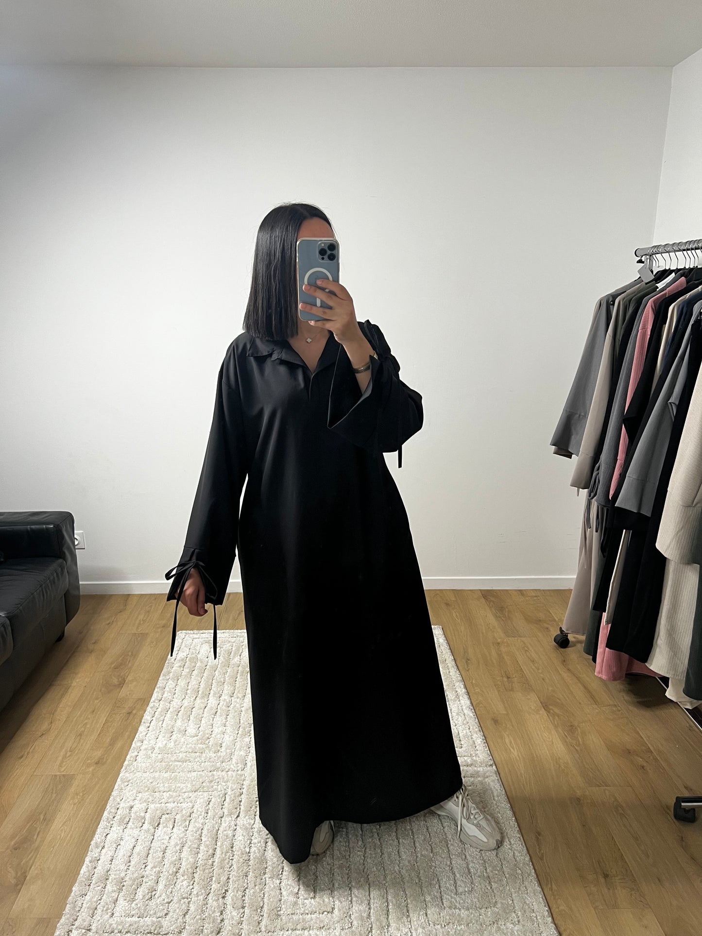 Longue Robe Col Chemise Oversize