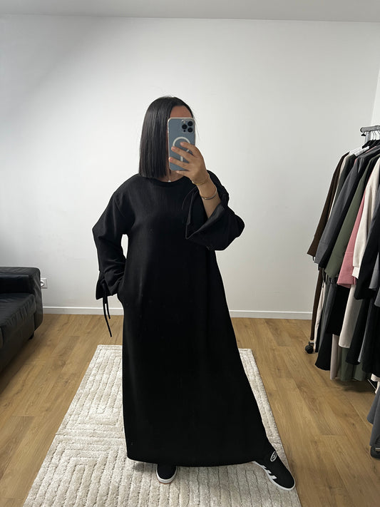 Robe Longue En Velours Côtelé Col Rond