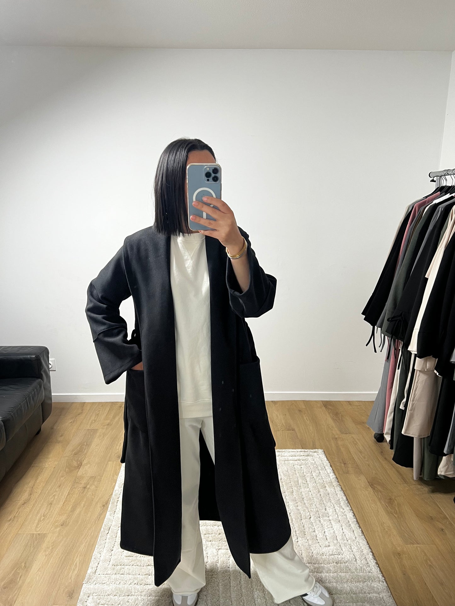 Manteau Long Avec Ceinture Pour Femme