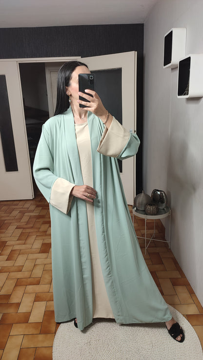 Abaya Kimono Long, Cardigan, Robe Sans Manches En Soie, Avec Ceinture