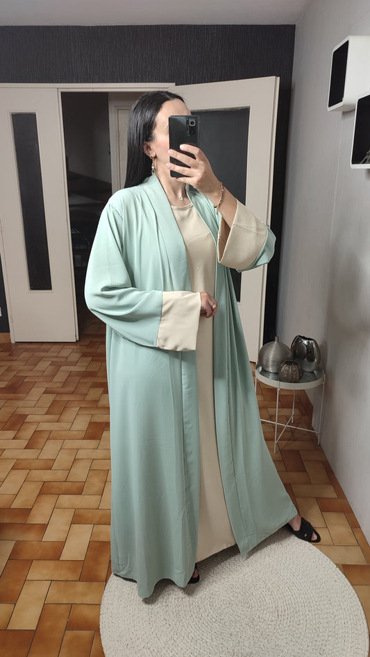 Abaya Kimono Long, Cardigan, Robe Sans Manches En Soie, Avec Ceinture