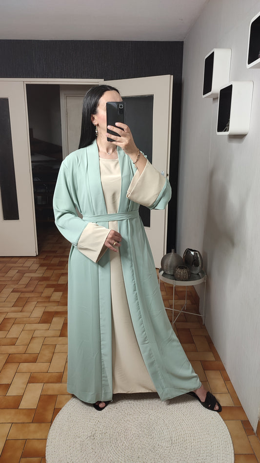 Abaya Kimono Long, Cardigan, Robe Sans Manches En Soie, Avec Ceinture