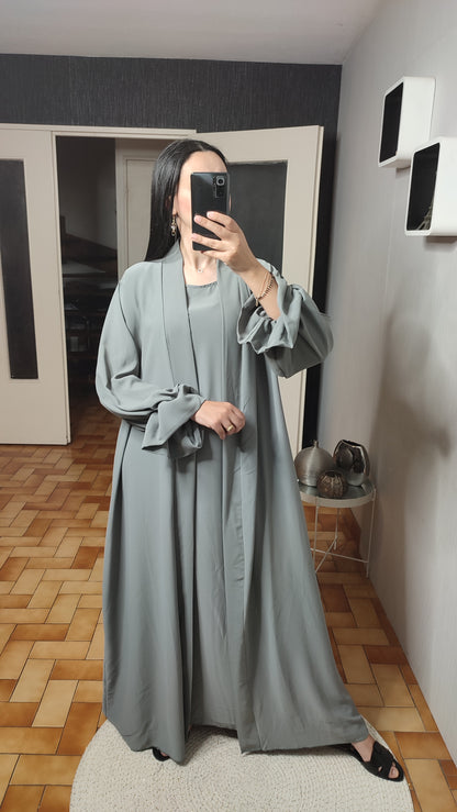 Abaya Kimono Long, Cardigan, Robe Sans Manches En Soie, Avec Ceinture