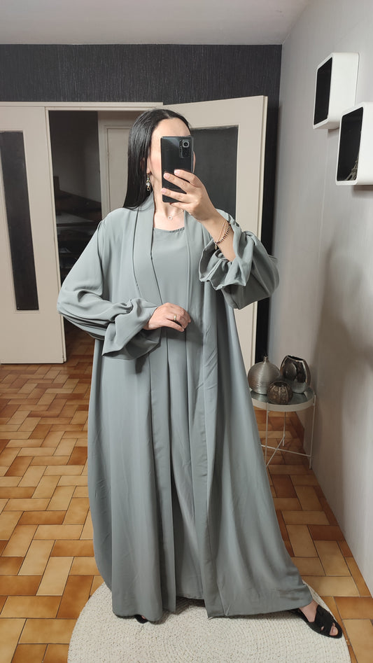 Abaya Kimono Long, Cardigan, Robe Sans Manches En Soie, Avec Ceinture