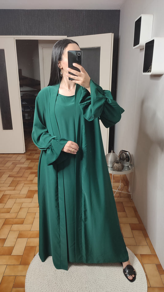 Abaya Kimono Long, Cardigan, Robe Sans Manches En Soie, Avec Ceinture