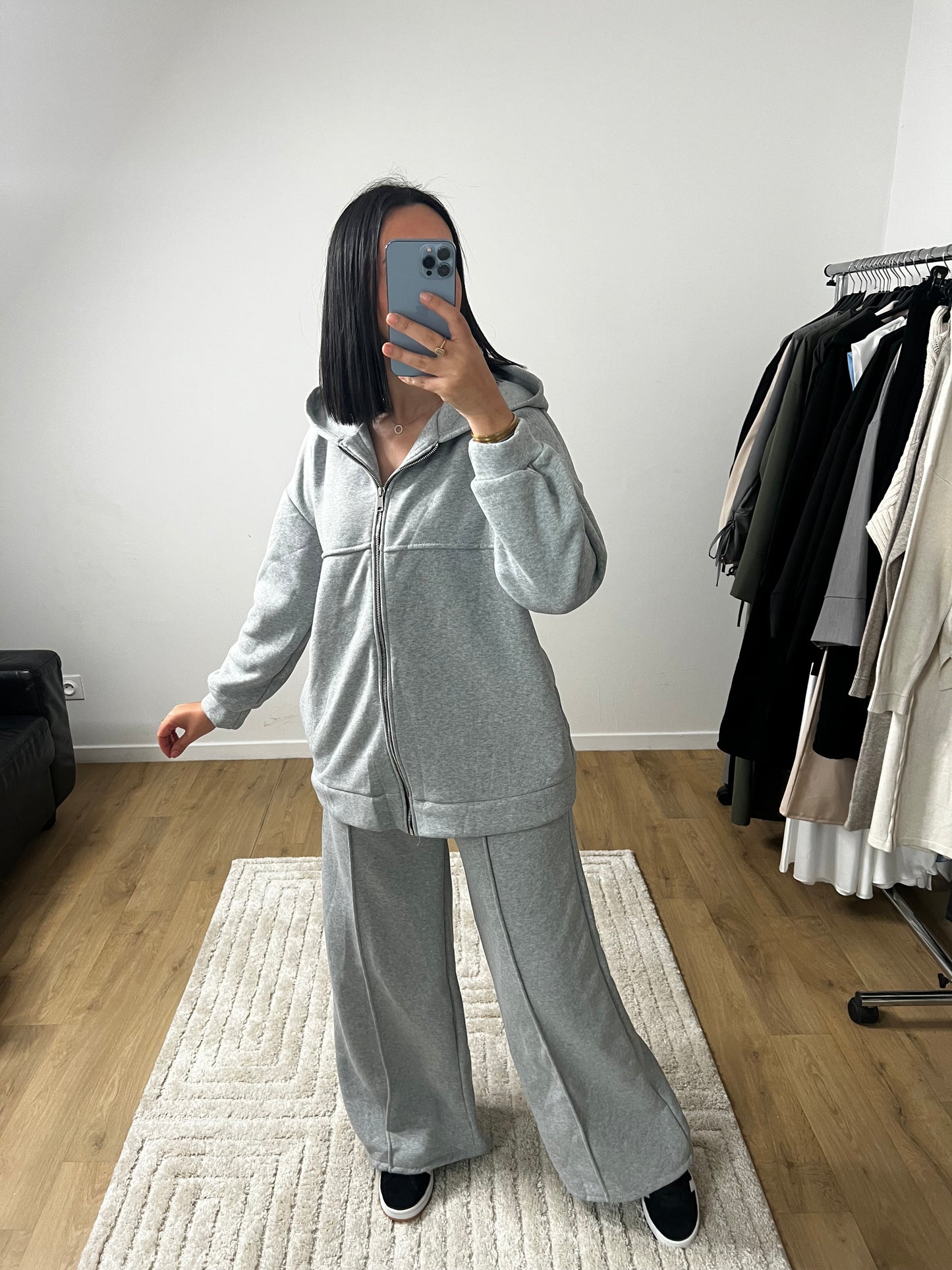 Ensemble Epais  Sweat Zippé Décontracté, Et Pantalon