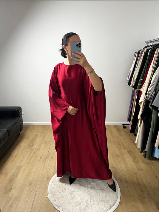 Robe Elégante à Manches Chauve-souris En Satin