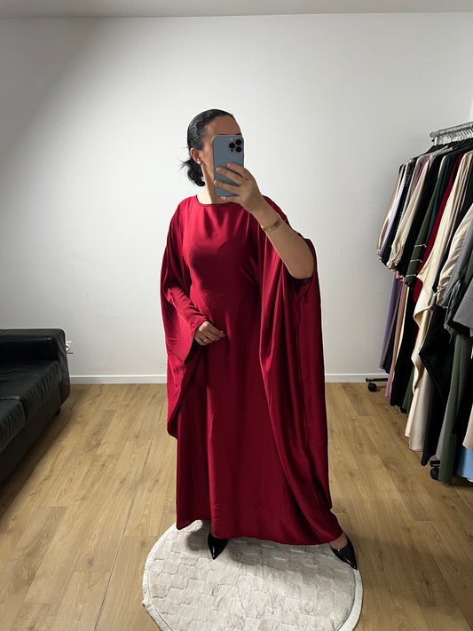 Robe Elégante à Manches Chauve-souris En Satin