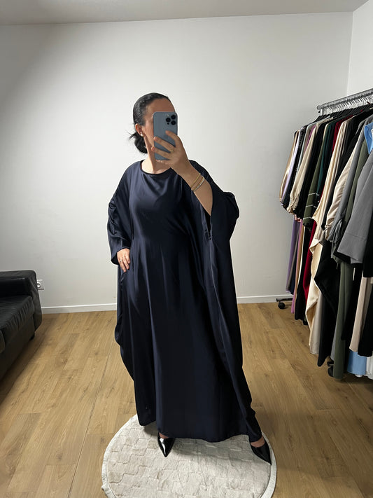 Robe Elégante à Manches Chauve-souris En Satin