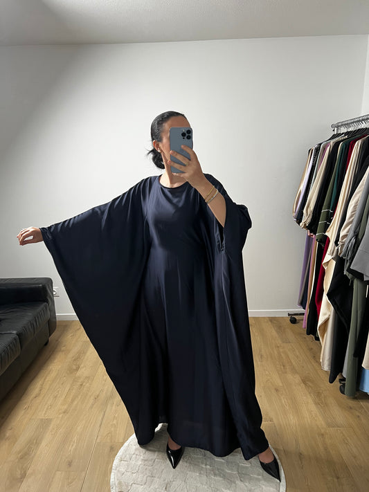 Robe Elégante à Manches Chauve-souris En Satin
