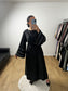 Robe Abaya En Soie Manches Évasée Brodée