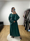 Robe Abaya En Soie Manches Évasée Brodée
