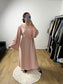 Robe Abaya En Soie Manches Évasée Brodée