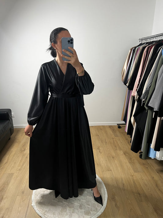 Robe Cache-Cœur Manches Longues