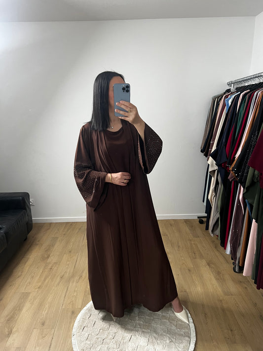 Ensemble Deux Pièces Robe et Kimono En Soie de Médine