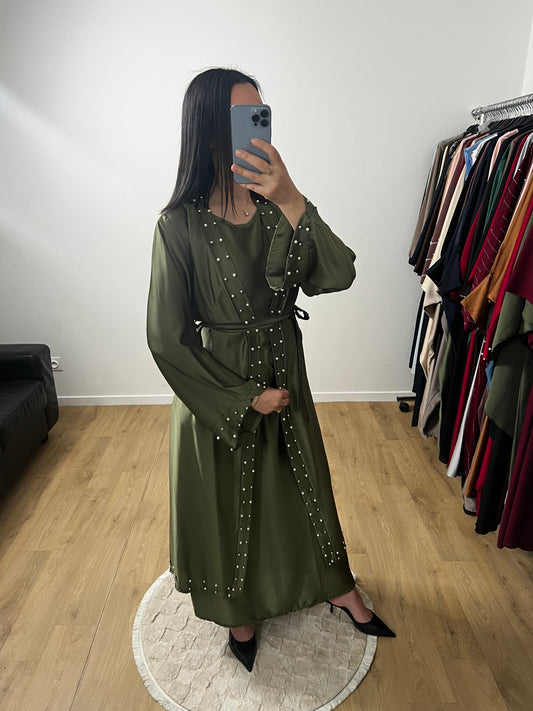 Ensemble Deux Pièces Robe et Kimono En Satin