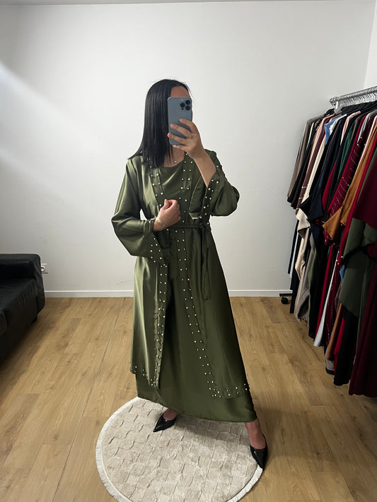 Ensemble Deux Pièces Robe et Kimono En Satin
