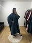 Ensemble Deux Pièces Robe Ceinture Intégré et Kimono "Chauve Souris" En Satin