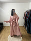 Ensemble Deux Pièces Robe Ceinture Intégré et Kimono "Chauve Souris" En Satin