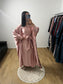 Ensemble Deux Pièces Robe Ceinture Intégré et Kimono "Chauve Souris" En Satin