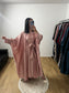 Ensemble Deux Pièces Robe Ceinture Intégré et Kimono "Chauve Souris" En Satin