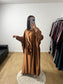 Ensemble Deux Pièces Robe Ceinture Intégré et Kimono "Chauve Souris" En Satin