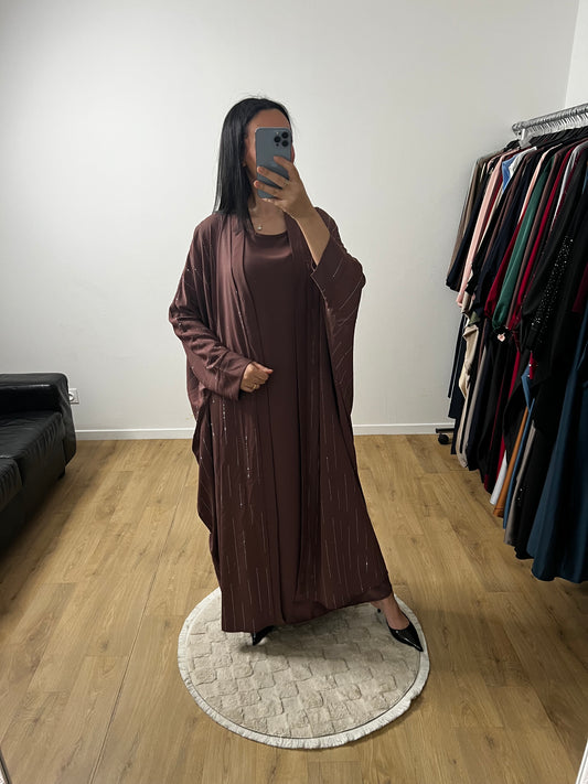 Deux Pièces Robe et Kimono "Chauve Souris" En Satin