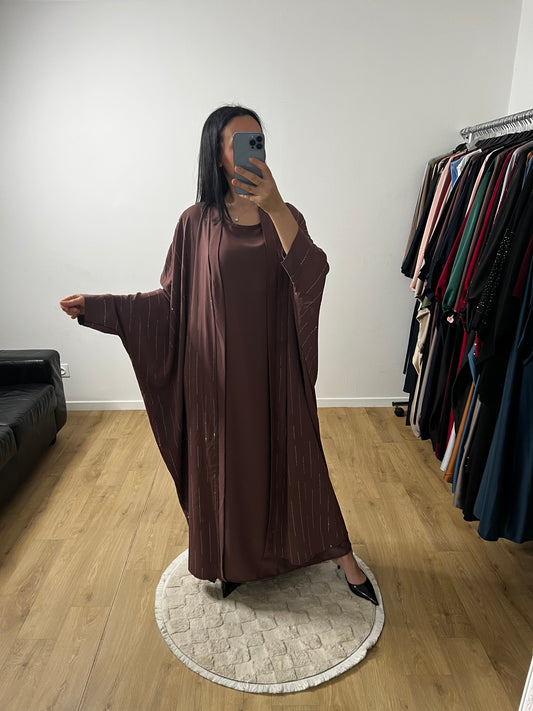 Deux Pièces Robe et Kimono "Chauve Souris" En Satin