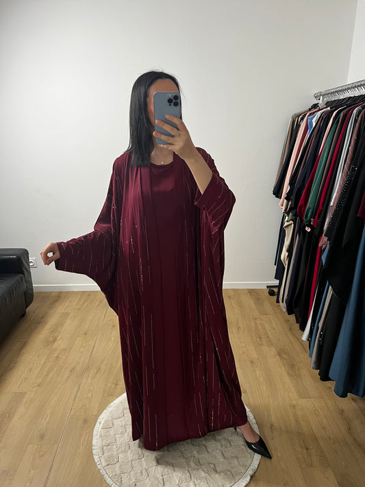 Deux Pièces Robe et Kimono "Chauve Souris" En Satin