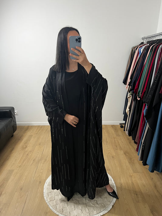 Deux Pièces Robe et Kimono "Chauve Souris" En Satin