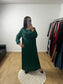 Robe en Satin Plissée avec Foulard Intégrée
